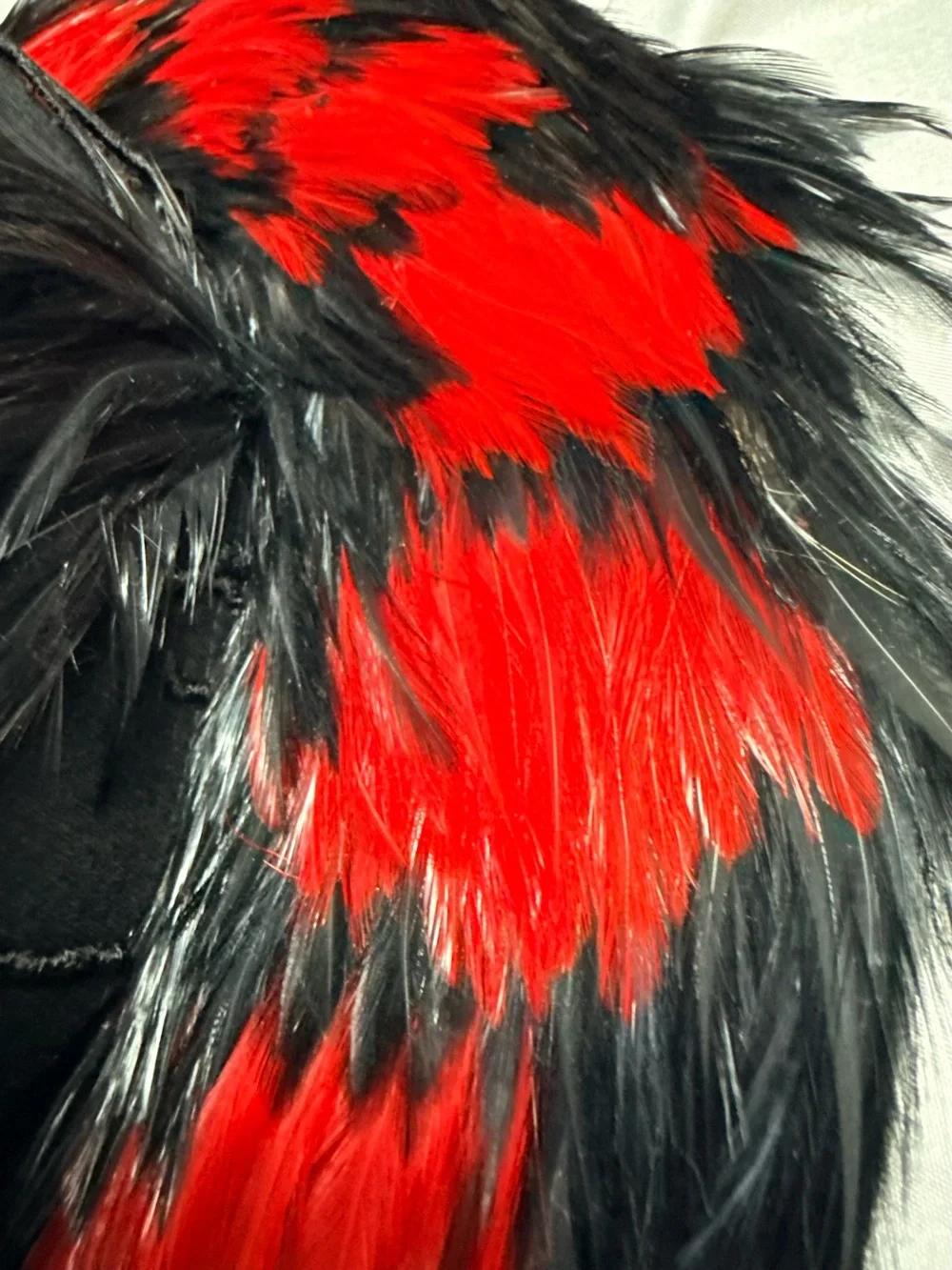 Mr John Vintage Black Red Feather Hat Races Opening Day Derby Fascinator 1960s